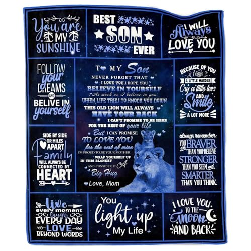 Dulkjio Son Blanket from Mom Birthday Gifts for Son Adult Son Gifts from Mom Son Birthday Gifts Ideas to My Son Throw Blanket 60X50