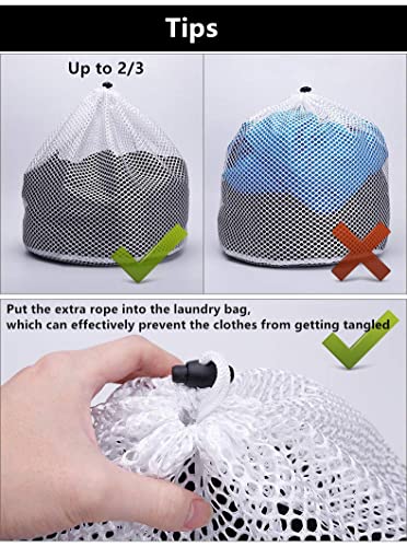 Debaoniu Mesh Laundry Bag - With Drawstring,19.6×27.5 Inch Large Laundry Bra Underwear Products Laundry Bags Baskets Mesh Bag Household Cleaning Tools Accessories Laundry Wash Care (Coarse Mesh-2Pcs) #TOP5