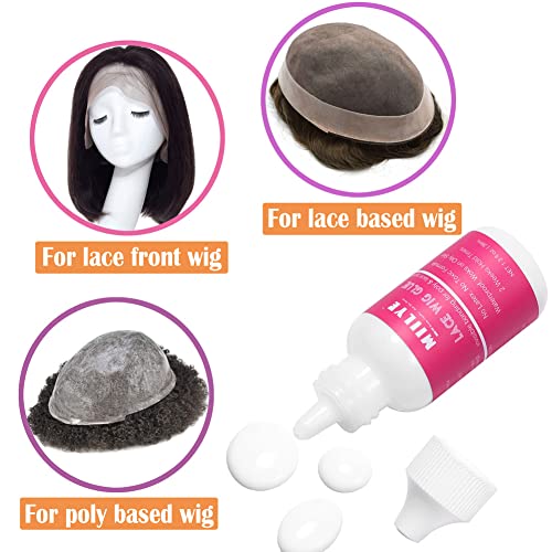 Wig Adhesive And Glue Remover Set, Invisible Waterproof Miilye Hair Replacement Bonding Glue + Solvent, Light Hold For Lace Front Wig And Poly Hairpieces, Toupee, Cosmetic Hair Systems #TOP4