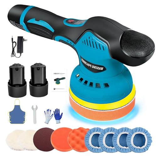 2025全新升级 電動ポリッシャー 12V コードレス 8段階変速調整 5500RPM...