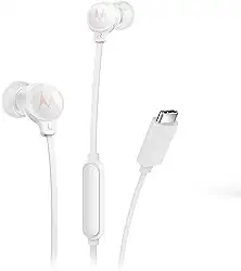 Motorola, Earbuds 3C-S, Conexão USB-C, Fone de Ouvido com Microfone, Branco