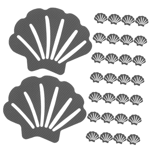 RORPOIR 30Pcs Shell Shaped Non Slip Bathtub Stickers Skid Decals for Shower Safety Textured Surface for Excellent Grip Bathroom Accessory Easy to Apply