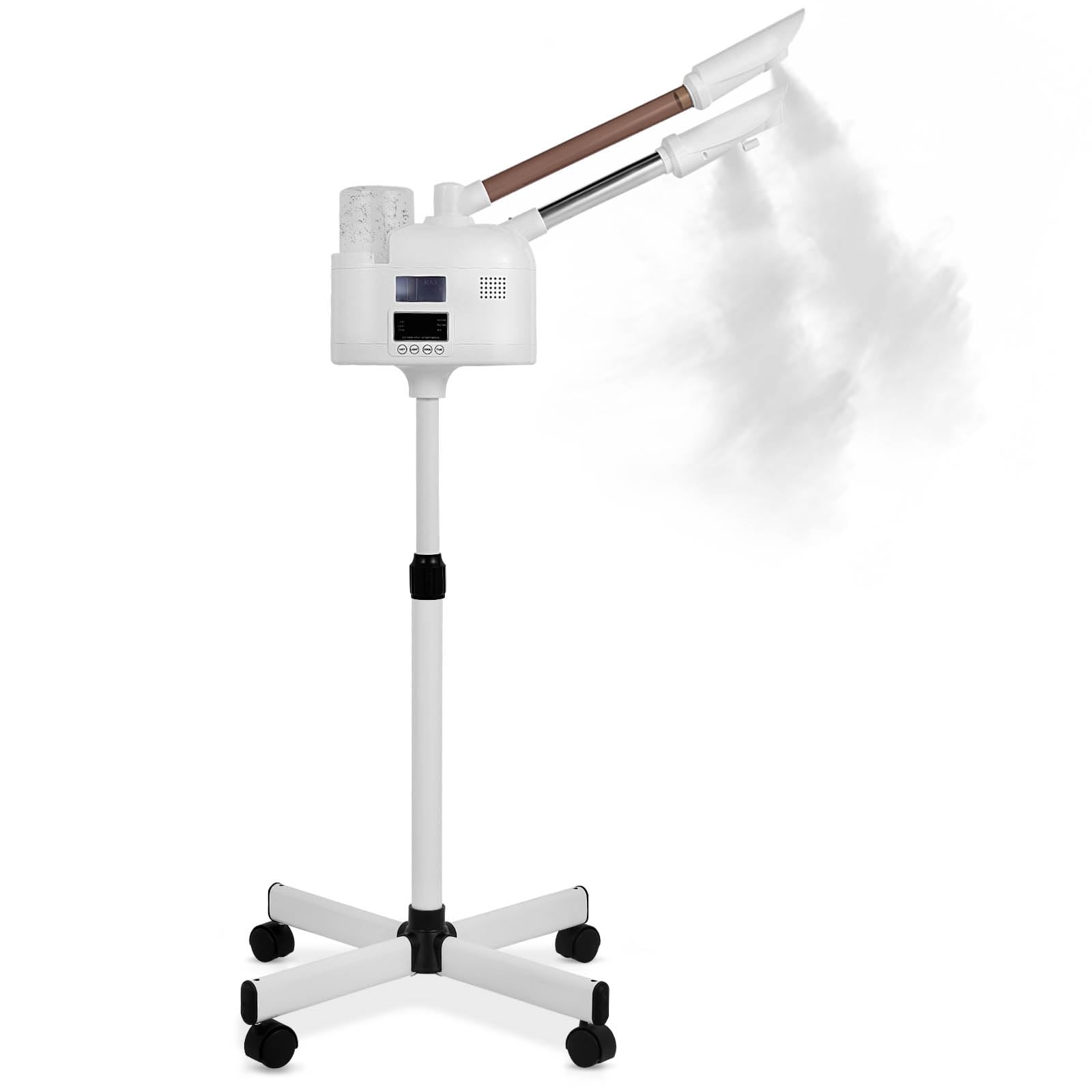 Vaporizador facial con función de niebla fría y caliente, vaporizador facial 2 en 1 con ozono para limpieza profunda e hidratación de la cara, esteticista sobre ruedas, ideal para salón de belleza y