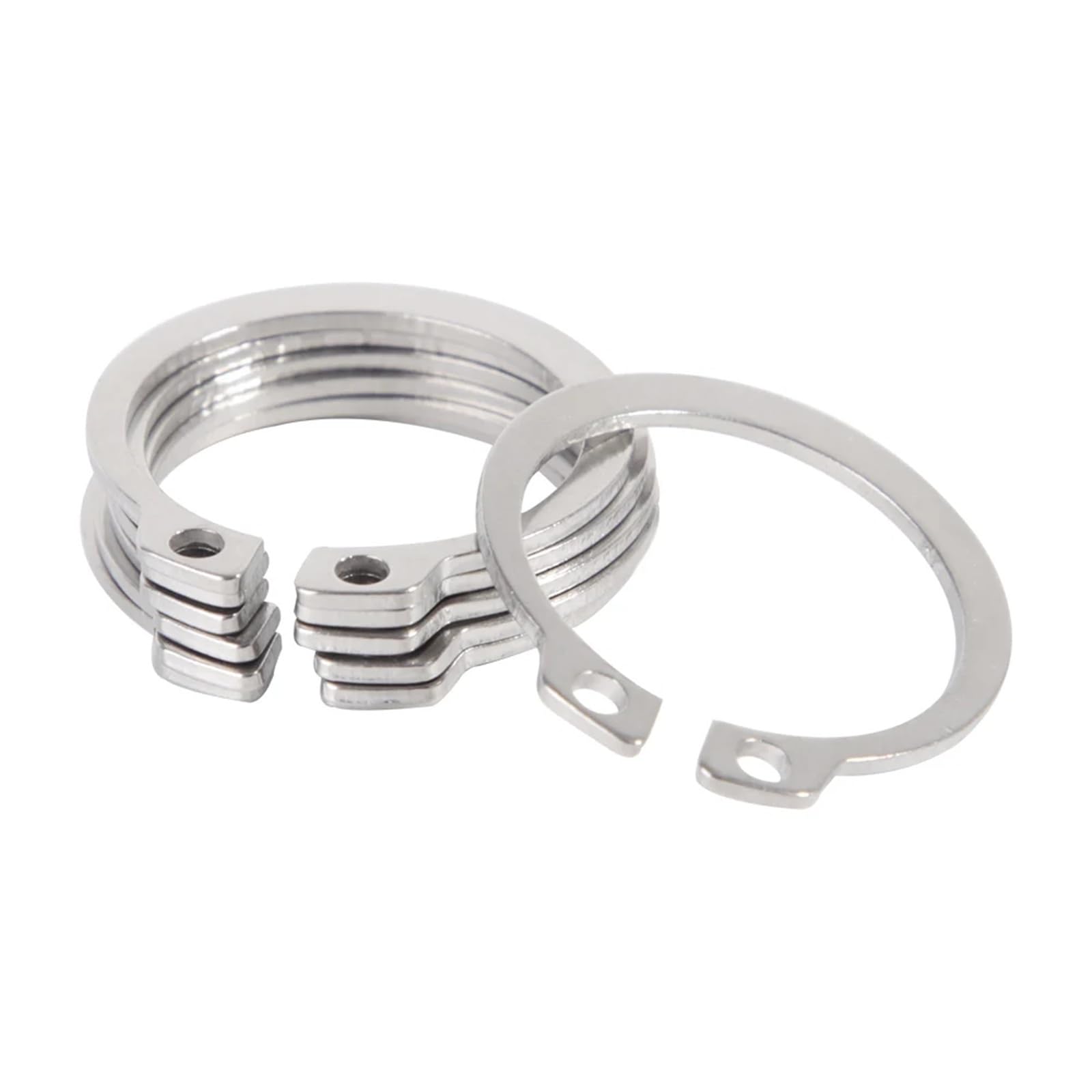 Circlips externos Anillos de retención a presión, Circlip arandela 304 Plata Paquete M6-M30 | M21 20PCS