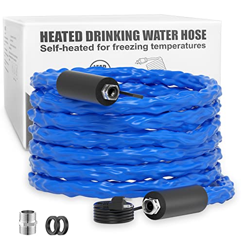 Glisiol 50 FT Heated Water Hose for RV, Heated Drinking Water Hose 1/2" Inner Withstand Temperatures Down to -40°F Self Regulating Thermostat, Lead and BPA Free Glisiol 50 FT Heated Water Hose for RV, Heated Drinking Water Hose 1/2" Inner Withstand Temperatures Down to -40°F Self Regulating Thermostat, Lead and BPA Free
