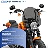 15 Motorcycle Windshield with 4PCS 49mm Quick-Release Fork Clamps, Smoke Windscreen Deflector for Harley Softail Street Bob FXBB FXBBS, Standard FXST, Low Rider FXLR, Dyna FXDB FXDL FXDC