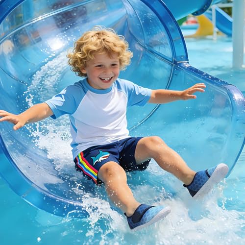 Image of LeIsfIt Toddler Water Shoes Boys Girls Barefoot Aqua Socks Kids Breathable Quick-Dry Swim Shoes for Beach Pool Surf