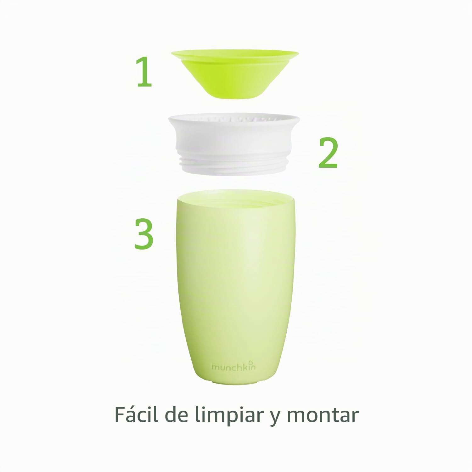 Munchkin Taza Antigoteo Miracle 360, Taza para Bebé & Niño Pequeño, Tazas para Bebé & Niño Pequeño Libre de BPA, Sin Derrames, A Prueba de Fugas, 12+ Meses - 10oz/296ml, 2 Pack, Azul/Verde