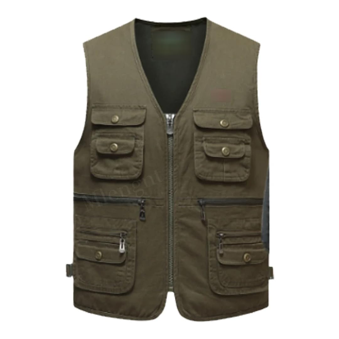 Suwequest Men's Army En8 Vest Camping Climbing Waistcoat Cotton Multi-Pocket Fishing Vest Photography Travel Sleeveless Jacket With Pocket