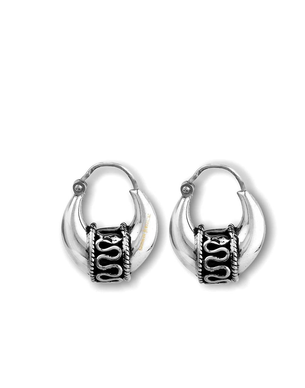 SJ Shubham Jewellers Rehti 925 Sterling Silver Salman Khan Inspired Bali Hoop Earrings - Skin Friendly & Stylish Ethnic Jewelry for Men and Women (B085N7Z44M) Amazon Price History, Amazon Price Tracker