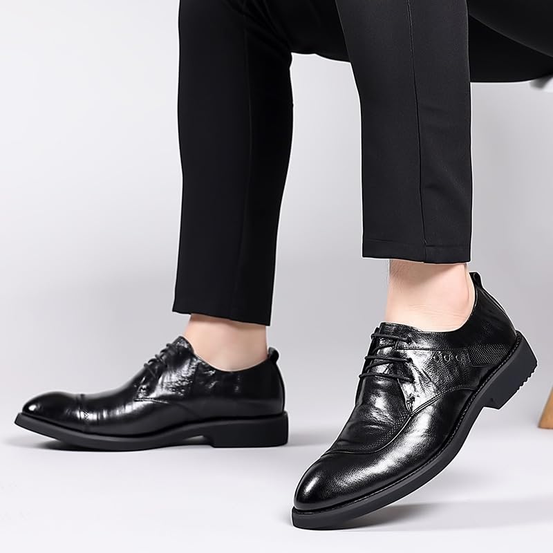 Men's Dress Shoes Men Patent Leather Business Oxford Formal Shoes Formal Casual Oxford Trendy Plaid Upper Tuxedo Shoes for Men4