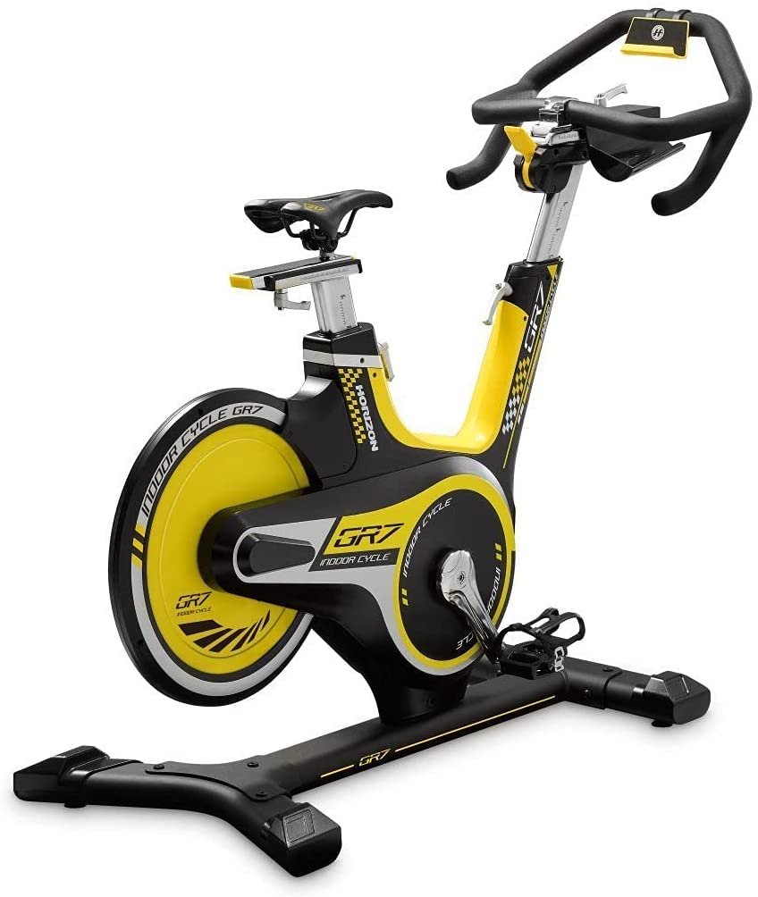 black and yellow spin bike