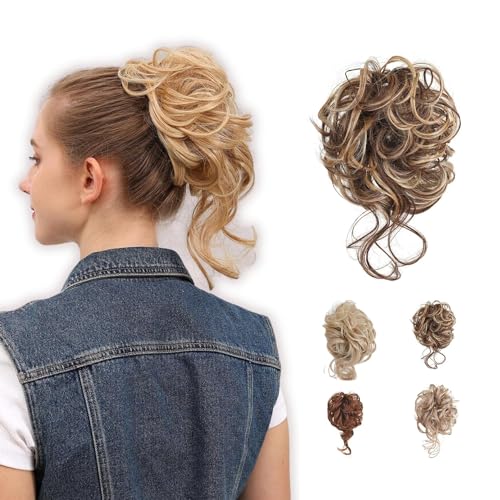 JuvaBun Brownish Blonde Boho Messy Bun Hair Pieces for Women