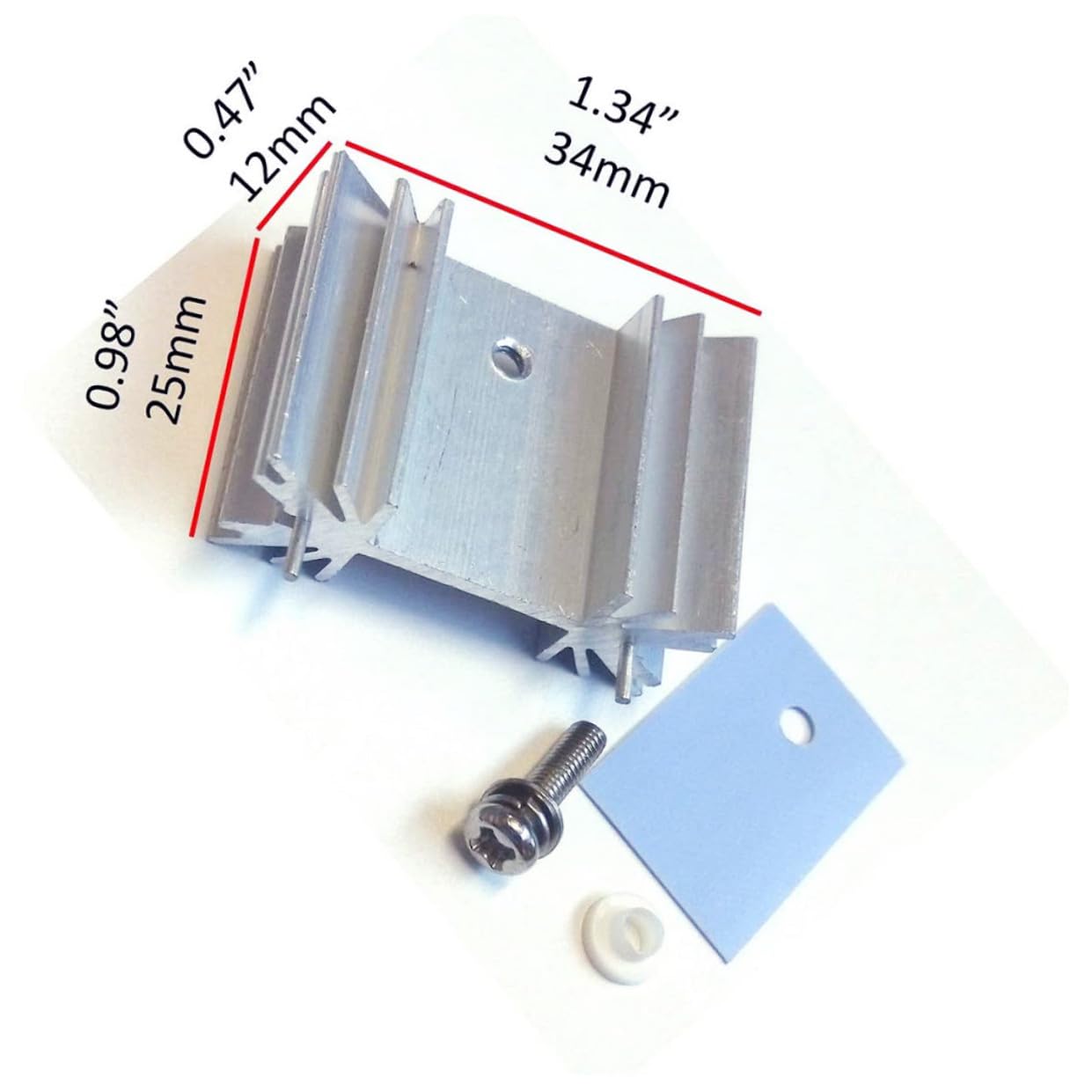 Dissipatore Argento Alluminio di 40 per Calore Pezzi Transistor