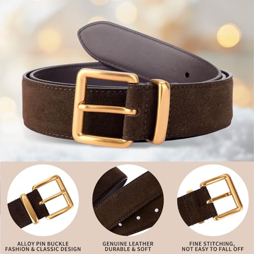 TINIDI Women Genuine Leather Belt for Jeans Pants Dress Fashion Ladies Waist Belt with Gold Buckle3