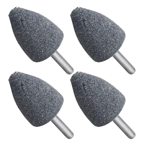 Image of Set 4pcs Metal Grinding Stone Cone Shape - Precision Rotary Tool Grinding Wheel Heads for Sharpening, Polishing & Burr Removal