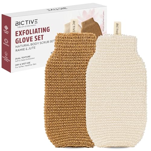 BICTIVE® 2er Set Peelinghandschuhe Körper aus Naturfasern. Zur Entfernung Abgestorbener Haut & für Glatte, Strahlende Haut. Exfoliating Gloves, Peelinghandschuh, Body Scrubber. Sanft & Intensiv BICTIVE® 2er Set Peelinghandschuhe Körper aus Naturfasern. Zur Entfernung Abgestorbener Haut & für Glatte, Strahlende Haut. Exfoliating Gloves, Peelinghandschuh, Body Scrubber. Sanft & Intensiv