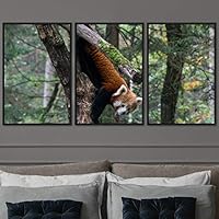 3 Piece Framed Canvas Wall Art Firefox Rustic Urban Canvas Prints Home Artwork Decoration for Living Room,Bedroom - 16
