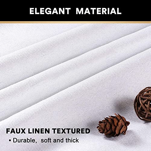 Image of PrinceDeco 100% Blackout Curtains Linen Drapes 108 Inches Long Room Divider Curtains Patio Curtain for Sliding Door Thermal Curtain for Sliding Glass Door,W100 X L108 Inch, Preal White