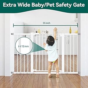 BABELIO-29-55-Inch-Extra-Wide-Baby-Gate-Metal-Auto-Close-Dog-Gate-Pressure-Mounted-Pet-Gate-for-Doorways-NO-Tools-Needed-NO-Drilling-with-Wall-Cups-White - Cucciolini Doodles   BABELIO-29-55-Inch-Extra-Wide-Baby-Gate-Metal-Auto-Close-Dog-Gate-Pressure-Mounted-Pet-Gate-for-Doorways-NO-Tools-Needed-NO-Drilling-with-Wall-Cups-White
