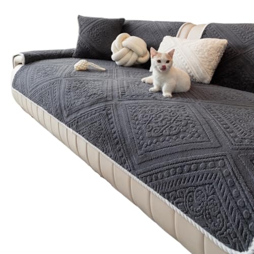 Housse de canapé jacquard géométrique texture moelleuse premium - 2