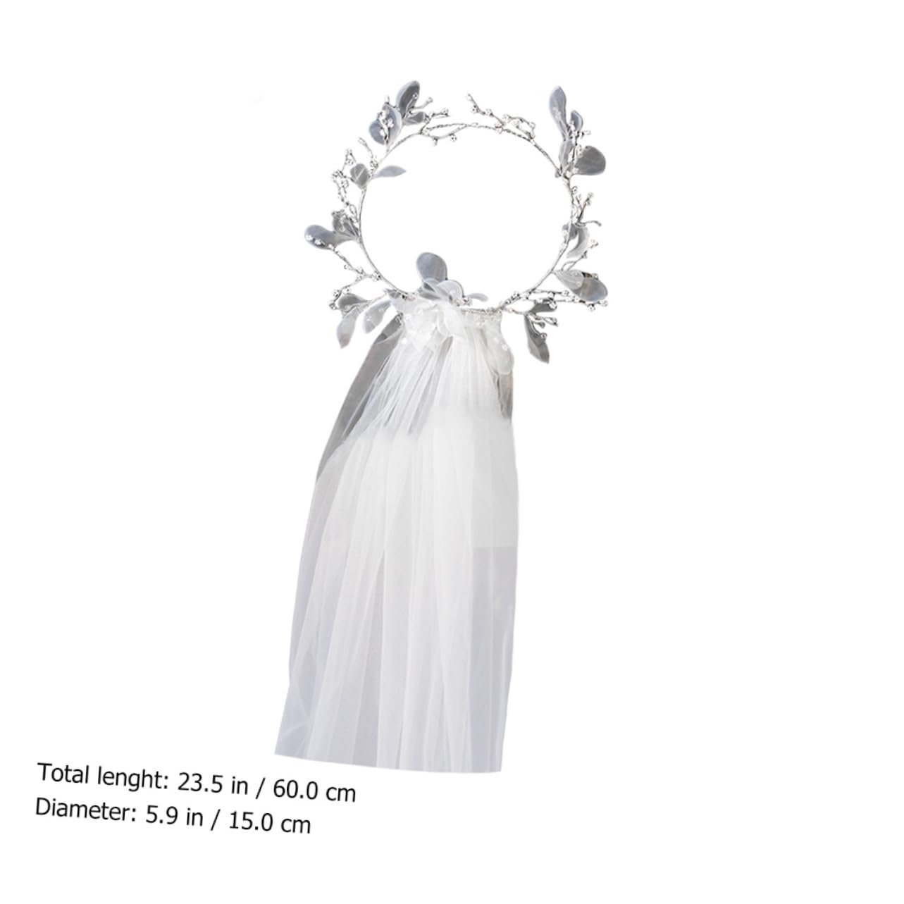 PACKOVE Brautschleier Zarter Schleier Eleganter aus Gauze mit Perlenkranz in Weiß für Brautstil bei Hochzeit für Hochzeitsfotos und Festliche Anlässe