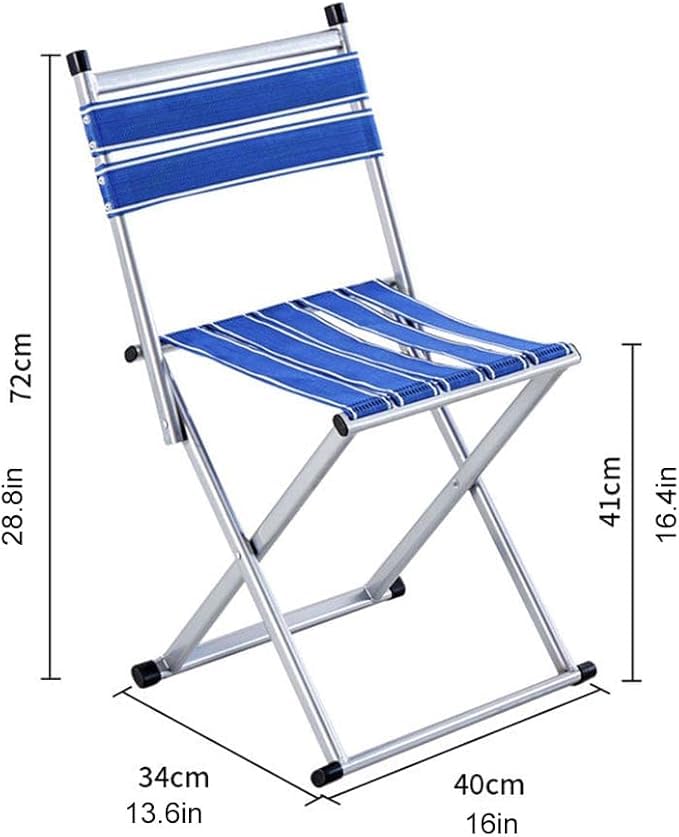 Image of AARKRI SALES Portable Folding Stool - Heavy Duty Outdoor Chair for Camping, Hiking, Fishing, Picnic - Collapsible Mini Travel and Garden Seat (Foldable Chair Blue new)