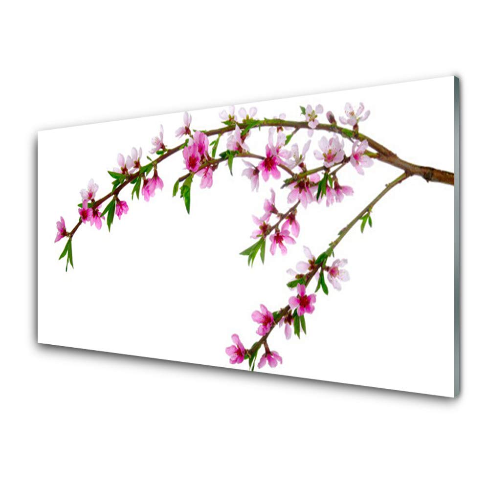 Tableau Plastique Imprimé 100x50 cm sur Verre Acrylique Motif Fleurs pour Entrée