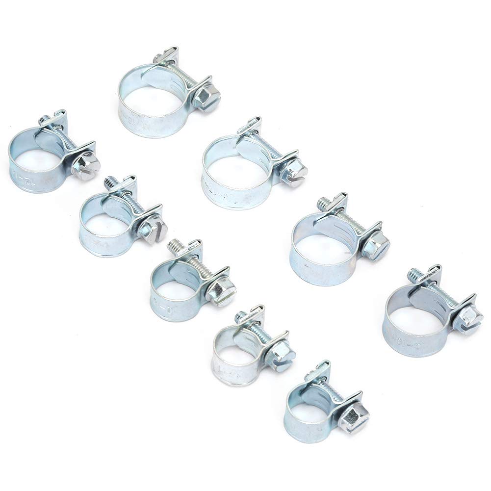 10 pz/set 7 – 9 mm mini morsetto per tubo di iniezione carburante tubo aria kit assortimento clip per tubi diesel benzina, argento