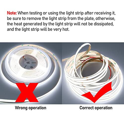 GOMING DC 24V COB LED Strip Light Cool White 6000K 5M 1560LEDs CRI 93+ 4100lm Uniform Glow Flexible Not Waterproof IP20 LED Tape Lights for DIY Bedroom Kitchen Home Decor(No Power Supply) - Image 4