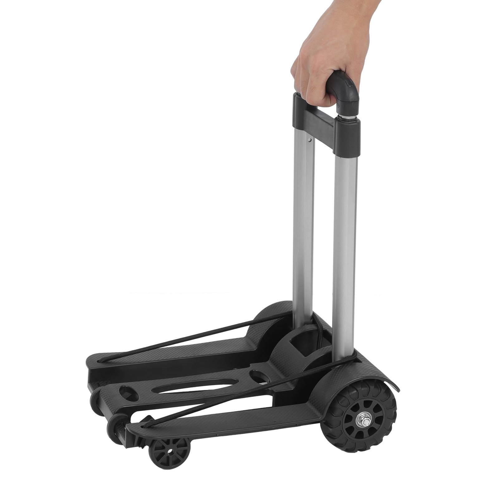 Abaodam Carrello con Manico Telescopico Regolabile in Lega di Alluminio Portatile Pieghevole e Ruote Resistenti per Shopping e Uso Quotidiano