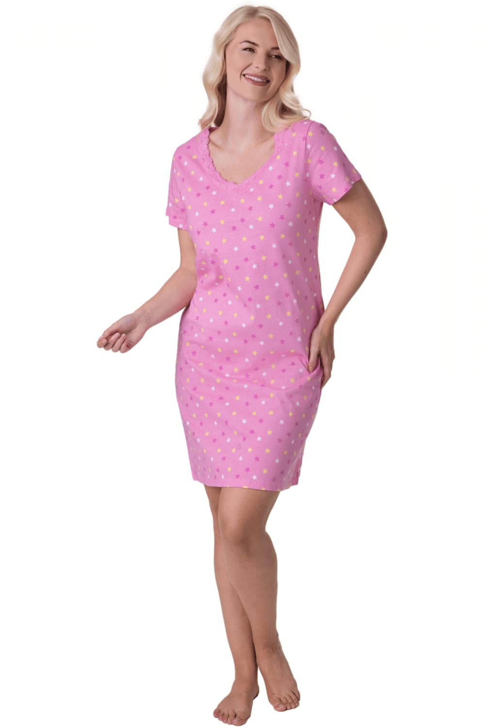 Camille - Nightie - Cotton - Pink - Size 18-20