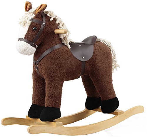 Sweety-Toys 6847 Amigo Schaukelpferd Dunkelbraun super- süß, sehr edel Cord Cotton