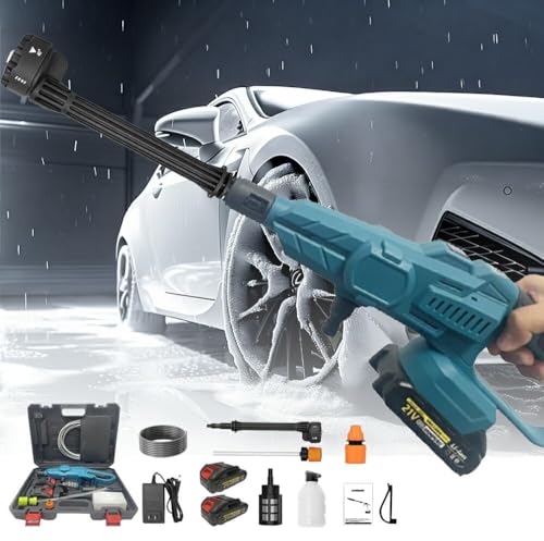 高圧洗浄機 コードレス 充電式 強力噴射 洗車 3段階調整 8MPa 6in1 ペットボトル 業務用 家庭用 高圧クリーナー ハンディ 軽量 21V バッテリー 3段階水圧 6段階マルチスプレー 高圧洗浄 洗車機 車掃除 駐車場 20L折り畳みバケツ 電動