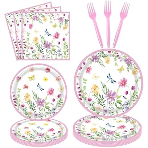 Wildflower Party Supplies Set for 40 Cover