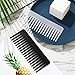 Patelai Wide Tooth Comb Large Hair Detangling Comb for Curly, Wet Dry Hair, No Handle Detangler Accessories(Black, White)