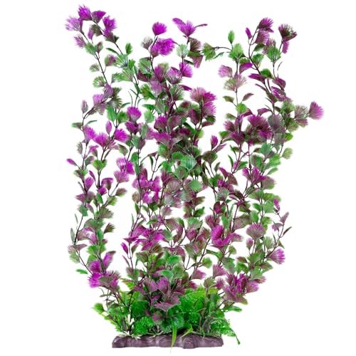 Kathson Plante artificielle en plastique pour aquarium - Grande décoration d'aquarium - Plante extra large de 51,8 cm de haut - 1 pièce