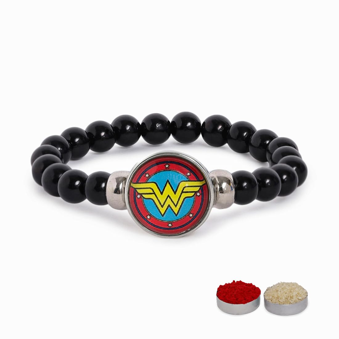 El Regalo 1PC Superhero Kids Marvel Theme Rakhi with Replacement Button for Brother- Kids Unisex Rakhi with Roli Chawal, Rakhi Message Card in Rakhi Gift Box for Little Bro (Wonder Women Rakhi) (B0CBM9474X) Amazon Price History, Amazon Price Tracker