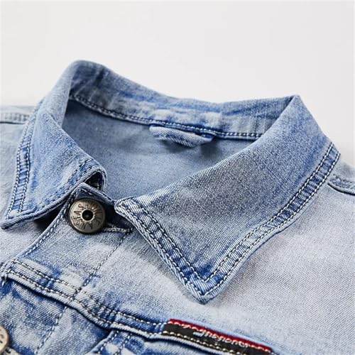 Men's Denim Two Piece Set Slim Micro-Stretch Two-Piece Jacket Jeans Suit2