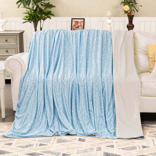 Inhand Cooling Blanket For Hot Sleepers Sleeping Night Sweats, Cooling Throw Blanket Throw Size(51''X67'') Arc-Chill Q-Max >0.45 Cool Fiber, 100% Cotton Summer Blanket Ultra Cold Breathable, Blue #TOP5