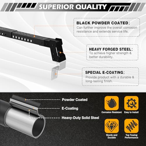 Image of Universal Adjustable Truck Bed Rack Cross Bar Fit Most Sizes Trucks(Width 53-73 inches), Multi-Function Design Cargo Bars Compatible with Soft and Hard Folding Tonneau Cover(1 pcs Ony)