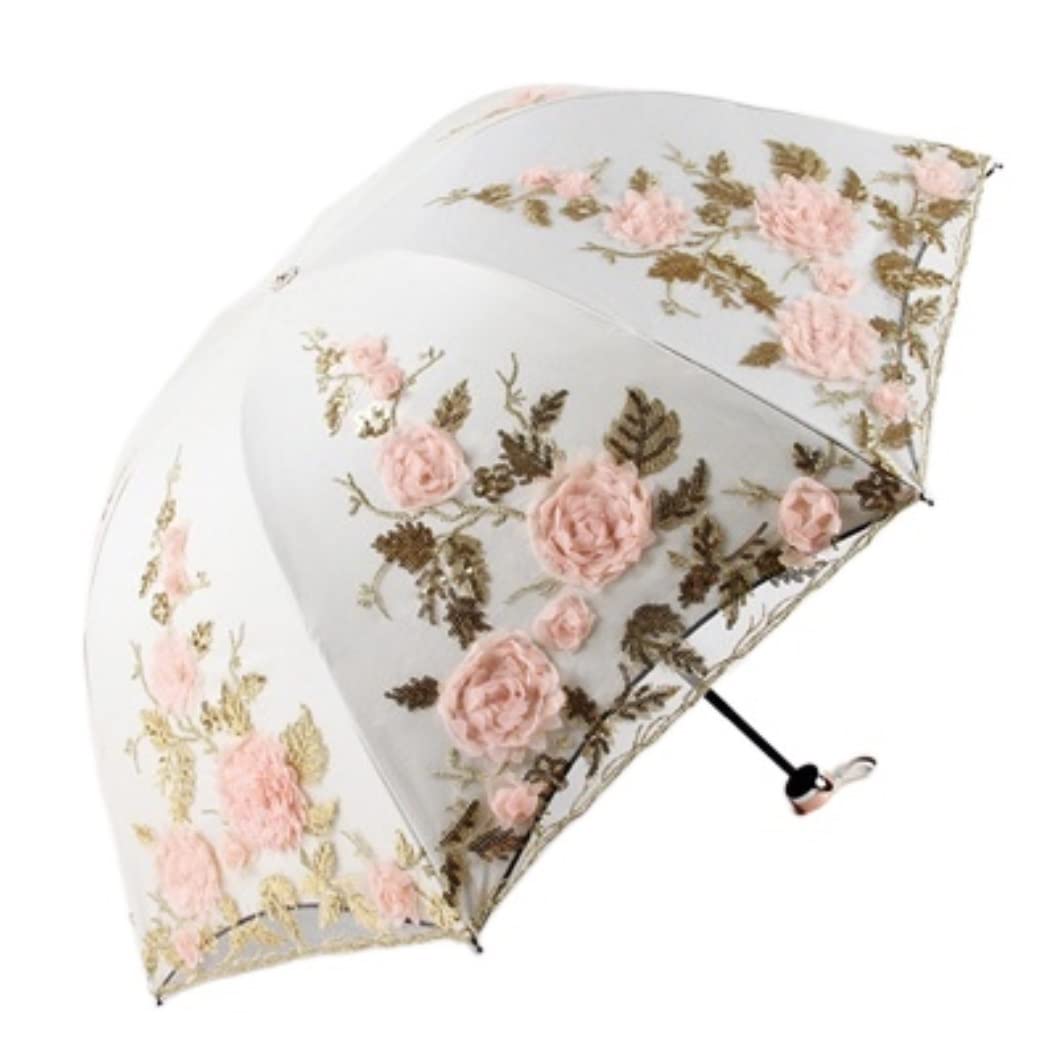 Beschichtung Gegen Manueller Regenschirm-faltender Blumen-Regenschirm-Regen-Frauen-Regenschirm-winddichtes Weibliches Regen-Werkzeug Windsicher Leicht Klassisch(C)