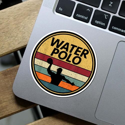 Image of (Set of 4) Water Polo Dominate or Drown Sticker, If You Can't Play Nice Play Waterpolo Vintage Retro Waterproof Stickers 3 Inches