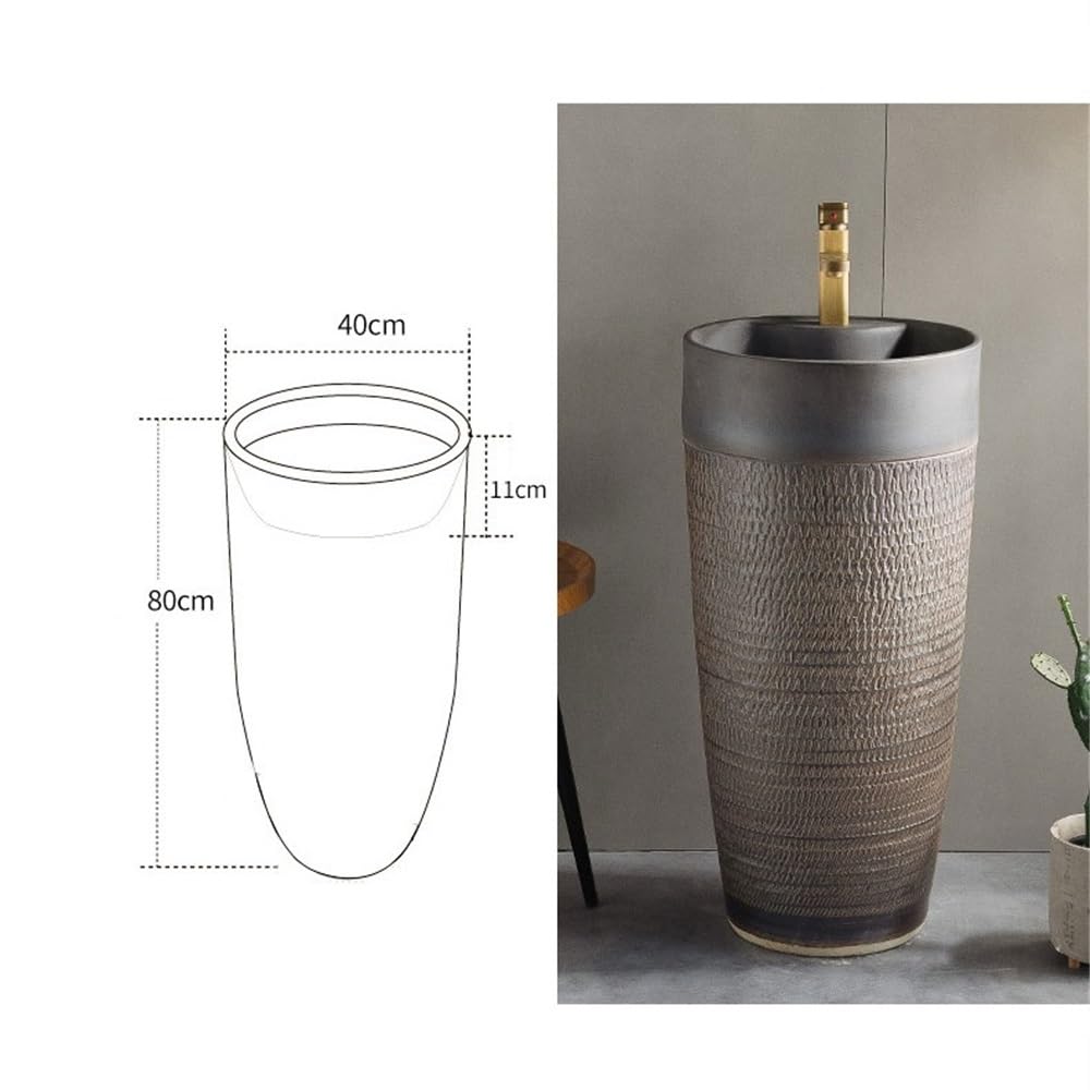 lavabo del baño Fregadero de pedestal una pieza con grifo y lavabo desagüe