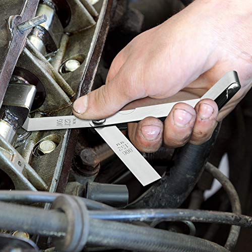 2 Pieces Steel Feeler Gauge Dual Marked Metric And Imperial Measuring Tool (32 Blades Feeler Gauge, 16 Blades Feeler Gauge) #TOP4