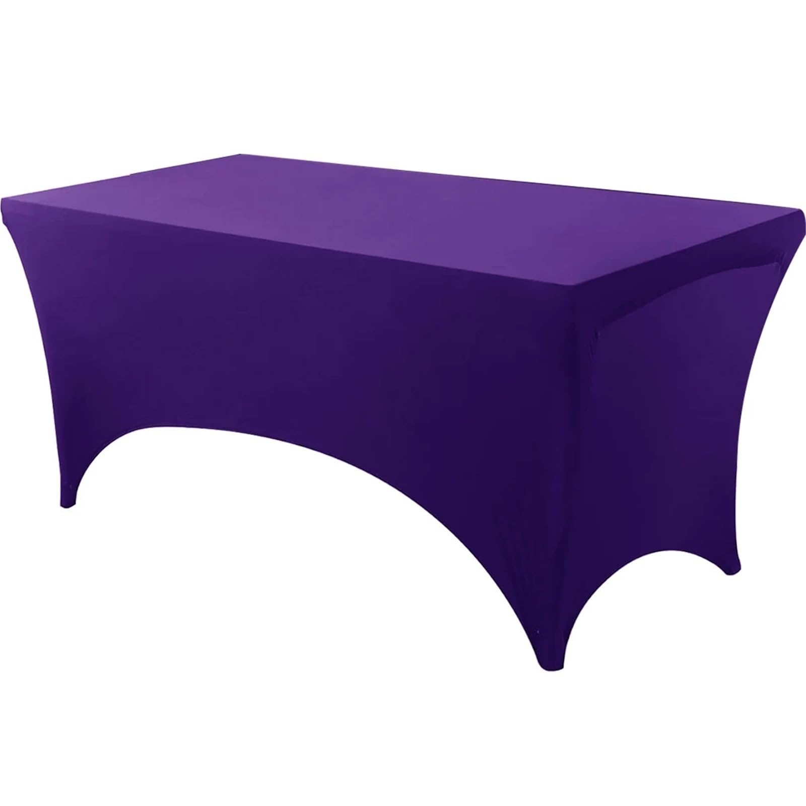 SNGUOQ 6 Pcs Spandex Rectangle Table Cloth Washable And Wrinkle Resistant Cover Fitted For Event For Event, Wedding(Dark Purple,8Ft(244x76x76cm))