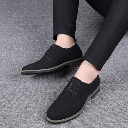 Mens Suede Shoes Dress Shoes Classic Oxfords Business Casual Lace Up Derbys Shoes4