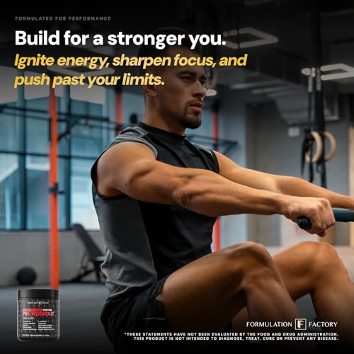 Image of Formulation Factory Heart of Steel Stim-Free Pre Workout - Nitric Oxide Boosting Formula for Gym Performance & Endurance - 10-Ingredient Matrix with L-Citrulline - 840g, 30 Servings