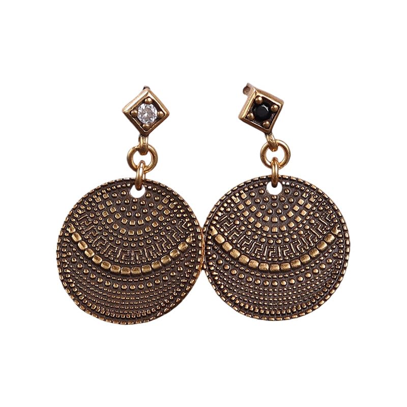 Boucles d'oreilles pendantes pour femmes et filles avec pendentif circulaire