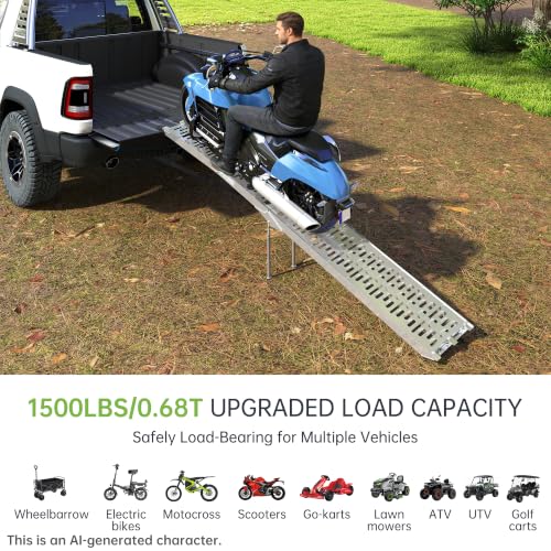 Rampa plegable de aluminio 7.5 ft para motos miniatura 3